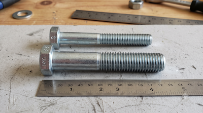 Comparing a #10 to an M10 bolt